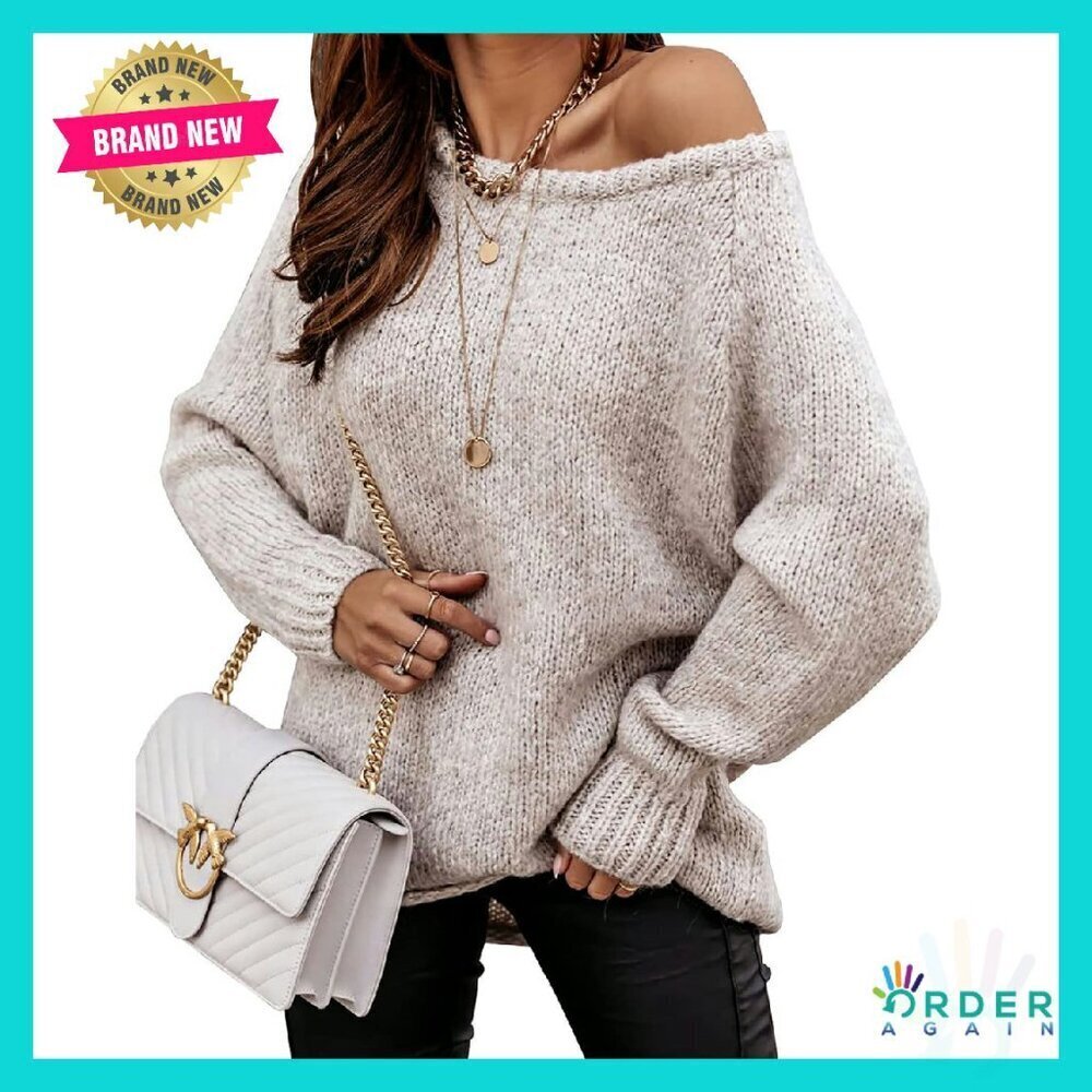 Oversized Ribbed Knit Pullover Chunky Sweater Y2K Chic Casual Loose Fit
